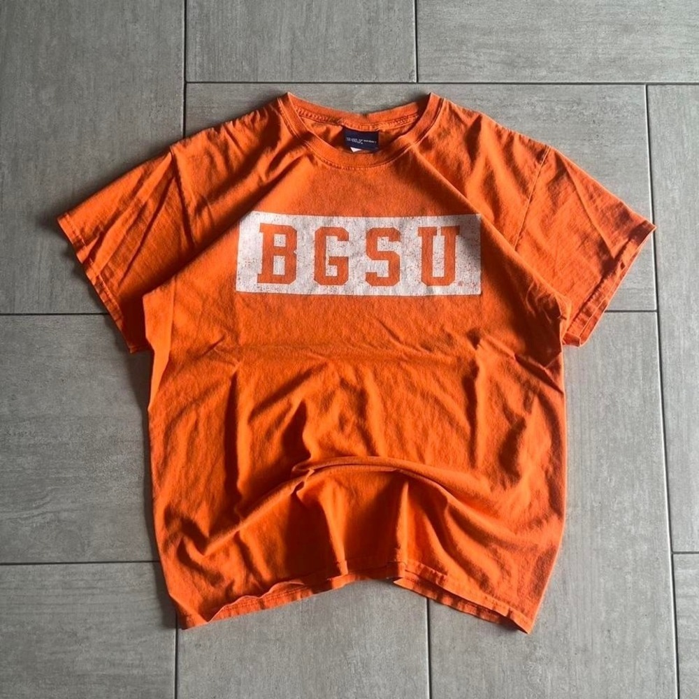 MV Sport BGSU Bowling Green State University Orange Graphic T Shirt Mens L